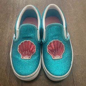 Vans mermaid sparkle toddler 12 shoes slip ons